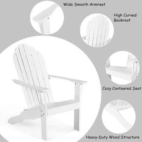 Costway Outdoor Furniture Outdoor Solid Wood Durable Patio Adirondack Chair By Costway Outdoor Solid Wood Durable Patio Adirondack Chair By Costway 08521679