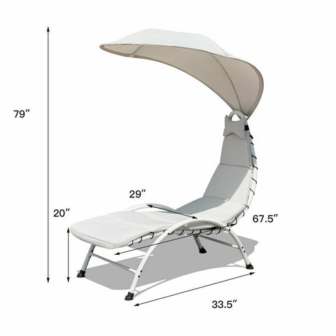 Costway Outdoor Furniture Patio Hanging Swing Hammock Chaise Lounger Chair with Canopy by Costway Patio Hanging Swing Hammock Chaise Lounger Chair w/ Canopy by Costway