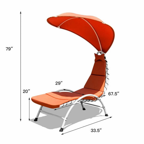 Costway Outdoor Furniture Patio Hanging Swing Hammock Chaise Lounger Chair with Canopy by Costway Patio Hanging Swing Hammock Chaise Lounger Chair w/ Canopy by Costway