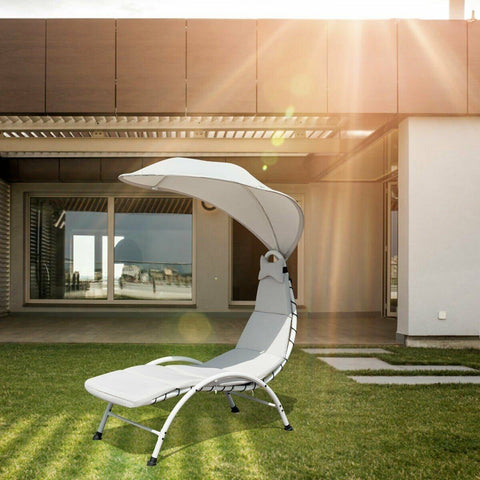 Costway Outdoor Furniture Patio Hanging Swing Hammock Chaise Lounger Chair with Canopy by Costway Patio Hanging Swing Hammock Chaise Lounger Chair w/ Canopy by Costway