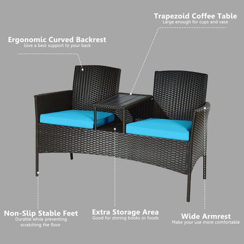 Costway Outdoor Furniture Patio Rattan Conversation Set by Costway Patio Rattan Conversation Set by Costway SKU# 97642380