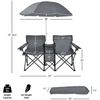 Image of Costway Outdoor Furniture Portable Folding Picnic Double Chair With Umbrella by Costway Portable Folding Picnic Double Chair With Umbrella by Costway 24870591