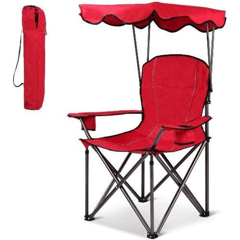 Portable Folding Beach Canopy Chair with Cup Holders SKU: 89062375