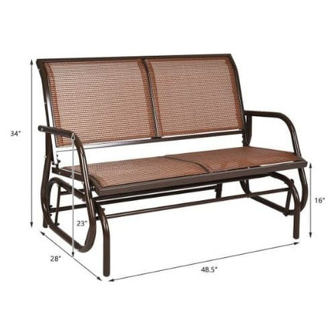 Swing Glider Chair 48" Loveseat Rocker Lounge Backyard by Costway