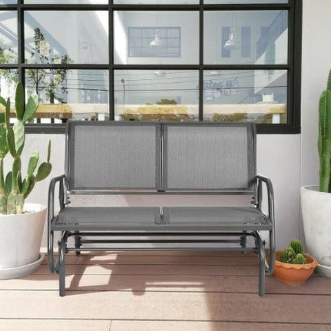 Swing Glider Chair 48" Loveseat Rocker Lounge Backyard by Costway