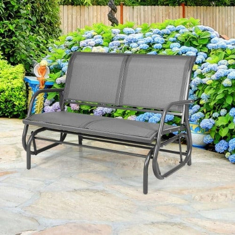 Swing Glider Chair 48" Loveseat Rocker Lounge Backyard by Costway