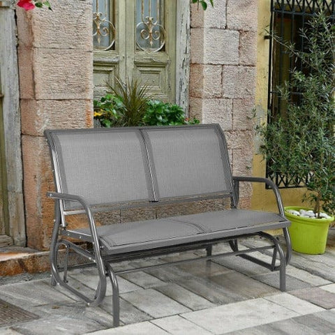 Swing Glider Chair 48" Loveseat Rocker Lounge Backyard by Costway