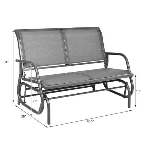 Swing Glider Chair 48" Loveseat Rocker Lounge Backyard by Costway