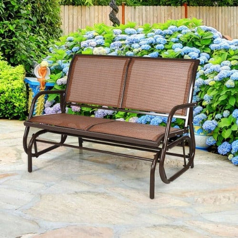 Swing Glider Chair 48" Loveseat Rocker Lounge Backyard by Costway