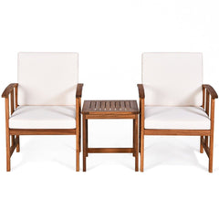 Costway Outdoor Furniture White 3PC Solid Wood Outdoor Patio Sofa Furniture Set by Costway 7461758964120 96523140-W 3PC Solid Wood Outdoor Patio Sofa Furniture Set by Costway 96523140