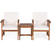 Image of Costway Outdoor Furniture White 3PC Solid Wood Outdoor Patio Sofa Furniture Set by Costway 7461758964120 96523140-W 3PC Solid Wood Outdoor Patio Sofa Furniture Set by Costway 96523140