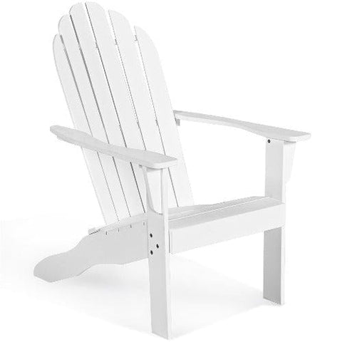 Costway Outdoor Furniture White Outdoor Solid Wood Durable Patio Adirondack Chair By Costway 7461758209986 08521681-W Outdoor Solid Wood Durable Patio Adirondack Chair By Costway 08521679