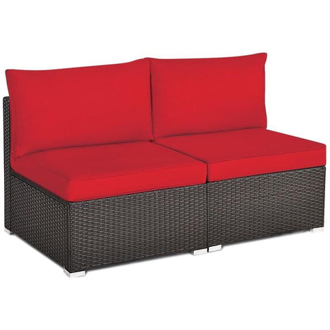 Costway Outdoor Sofas 2 PCS Patio Rattan Armless Sofa with Cushion by Costway 2 PCS Patio Rattan Armless Sofa with Cushion by Costway SKU# 82490316