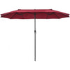 Image of Costway Outdoor Umbrella Bases 15 Feet Patio Double-Sided Umbrella with Hand-Crank System by Costway