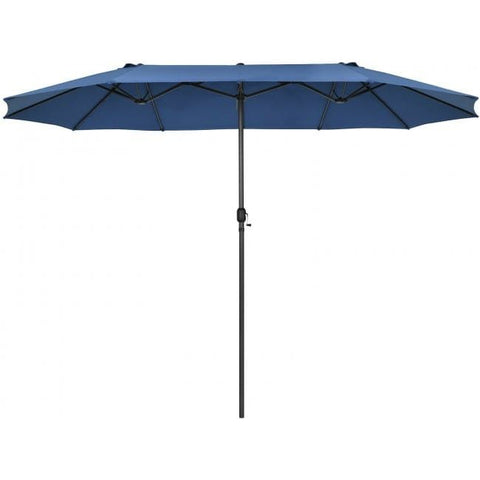 Costway Outdoor Umbrella Bases 15 Feet Patio Double-Sided Umbrella with Hand-Crank System by Costway