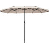 Image of Costway Outdoor Umbrella Bases 15 Feet Patio Double-Sided Umbrella with Hand-Crank System by Costway