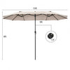 Image of Costway Outdoor Umbrella Bases 15 Feet Patio Double-Sided Umbrella with Hand-Crank System by Costway