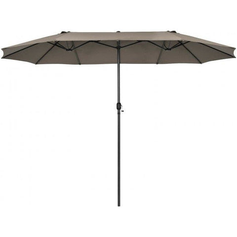 Costway Outdoor Umbrella Bases 15 Feet Patio Double-Sided Umbrella with Hand-Crank System by Costway