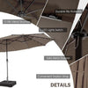 Image of Costway Outdoor Umbrella Bases 15 Feet Twin Patio Umbrella with 48 Solar LED Lights by Costway