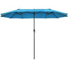 Image of Costway Outdoor Umbrella Bases Blue 15 Feet Patio Double-Sided Umbrella with Hand-Crank System by Costway 781880256106 71253064-Blue