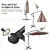 Image of 10 Feet 360° Rotation Solar Powered LED Patio Offset Umbrella without Weight Base by Costway