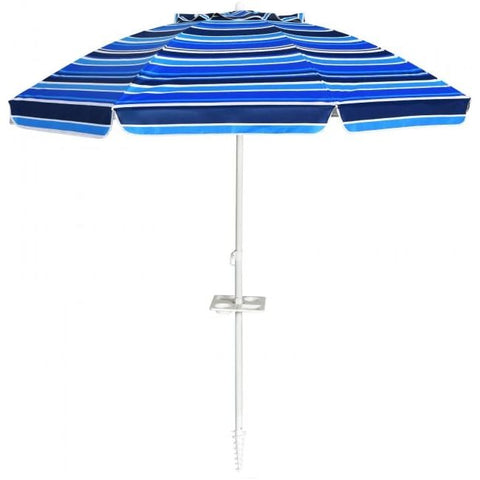 Costway Outdoor Umbrella Enclosure Kits 7.2 FT Portable Outdoor Beach Umbrella with Sand Anchor and Tilt Mechanism by Costway 10 Feet Patio Solar Powered Cantilever Umbrella Tilting System Costway