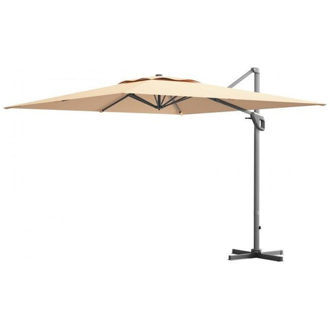 Costway Outdoor Umbrella Enclosure Kits Beige 10 x 10 Feet Patio Offset Cantilever Umbrella with Aluminum 360-degree Rotation Tilt by Costway 781880224037 64903285-Beige 10x10 Ft Patio Offset Cantilever Umbrella Aluminum 360-degree Rotation