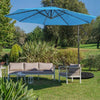 Image of Costway Outdoor Umbrella Enclosure Kits Blue 10 Feet Patio Solar Powered Cantilever Umbrella with Tilting System by Costway 781880224068 28069741-Blue 10 Feet Patio Solar Powered Cantilever Umbrella Tilting System Costway