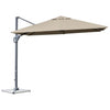 Image of Costway Outdoor Umbrella Enclosure Kits Coffee 10 x 10 Feet Patio Offset Cantilever Umbrella with Aluminum 360-degree Rotation Tilt by Costway 781880224020 64903285-Coffee 10x10 Ft Patio Offset Cantilever Umbrella Aluminum 360-degree Rotation