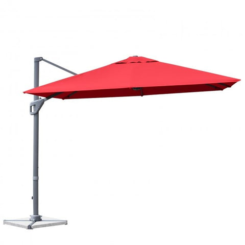 Costway Outdoor Umbrella Enclosure Kits Orange 10 x 10 Feet Patio Offset Cantilever Umbrella with Aluminum 360-degree Rotation Tilt by Costway 781880224006 64903285-Orange 10x10 Ft Patio Offset Cantilever Umbrella Aluminum 360-degree Rotation