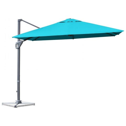 Costway Outdoor Umbrella Enclosure Kits Turquoise 10 x 10 Feet Patio Offset Cantilever Umbrella with Aluminum 360-degree Rotation Tilt by Costway 781880223986 64903285-Turquoise 10x10 Ft Patio Offset Cantilever Umbrella Aluminum 360-degree Rotation