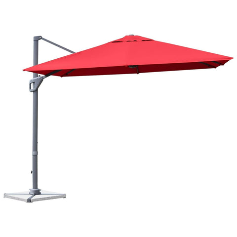 Costway Outdoor Umbrella Enclosure Kits Wine 10 x 10 Feet Patio Offset Cantilever Umbrella with Aluminum 360-degree Rotation Tilt by Costway 781880223979 64903285-Wine 10x10 Ft Patio Offset Cantilever Umbrella Aluminum 360-degree Rotation