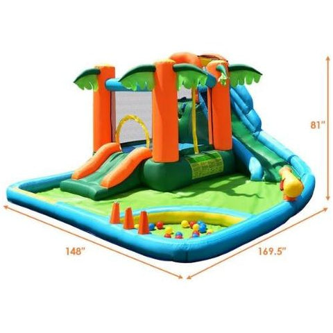 Costway Residential Bouncers 7 in 1 Inflatable Slide Bouncer with Two Slides by Costway 7 in 1 Inflatable Slide Bouncer with Two Slides Costway SKU# 69485217