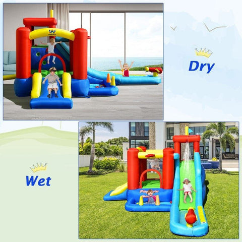 Costway Residential Bouncers 9-in-1 Inflatable Kids Water Slide Bounce House by Costway 9-in-1 Inflatable Kids Water Slide Bounce House without Blower Costway