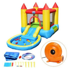 Kids Inflatable Bounce House Castle with Balls Pool & Bag by Costway