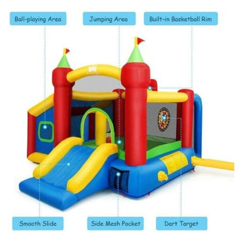 Costway Residential Bouncers Inflatable Bounce House Kids Slide Jumping Castle by Costway