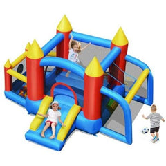 Costway Residential Bouncers Inflatable Bounce House Slide Jumping Castle Soccer Goal Ball Pit by Costway Inflatable Bounce House Slide Jumping Castle Soccer Costway #36405718