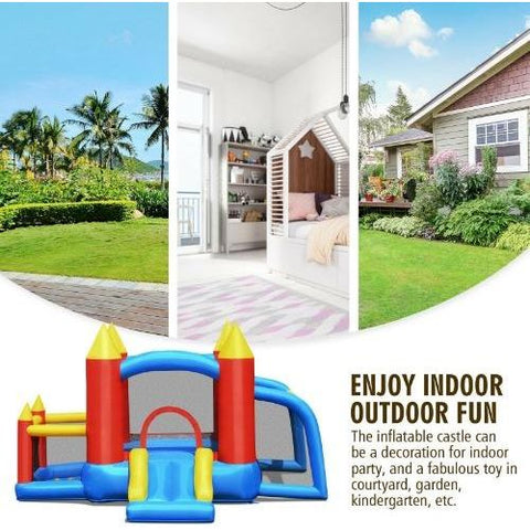 Costway Residential Bouncers Inflatable Bounce House Slide Jumping Castle Soccer Goal Ball Pit by Costway Inflatable Bounce House Slide Jumping Castle Soccer Costway #36405718