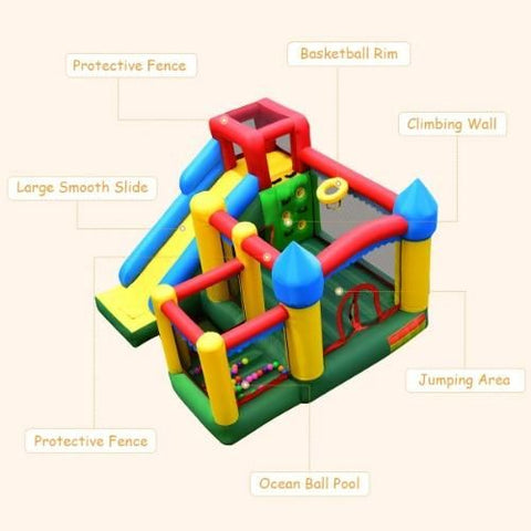 Costway Residential Bouncers Inflatable Bounce House with Balls and Super Slide by Costway Inflatable Bounce House Balls Super Slide Costway 51046739 - 45389716