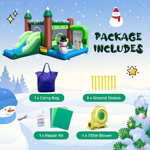 Costway Residential Bouncers Inflatable Christmas Bouncy House with 735w Blower by Costway 781880281337 41635298