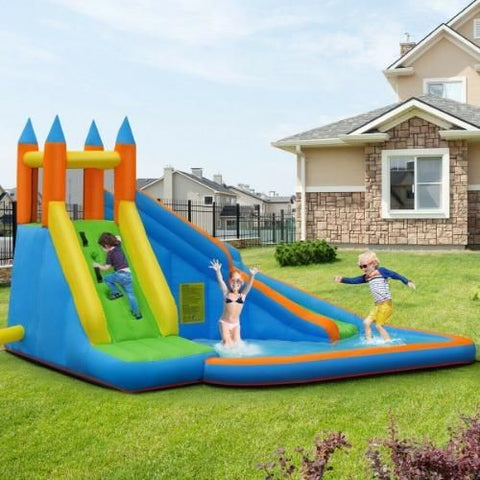 Costway Residential Bouncers Inflatable Mighty Bounce House Jumper with Water Slide by Costway