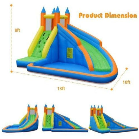 Costway Residential Bouncers Inflatable Mighty Bounce House Jumper with Water Slide by Costway