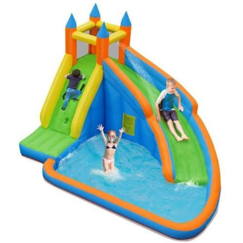 Costway Residential Bouncers Inflatable Mighty Bounce House Jumper with Water Slide by Costway