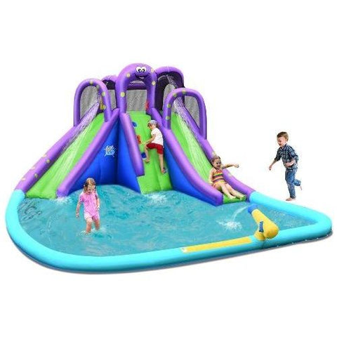 Costway Residential Bouncers Inflatable Water Park Mighty Bounce House with Pool by Costway