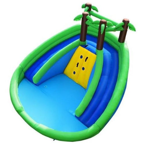 Costway Residential Bouncers Inflatable Water Park Pool Bounce House Dual Slide Climbing by Costway