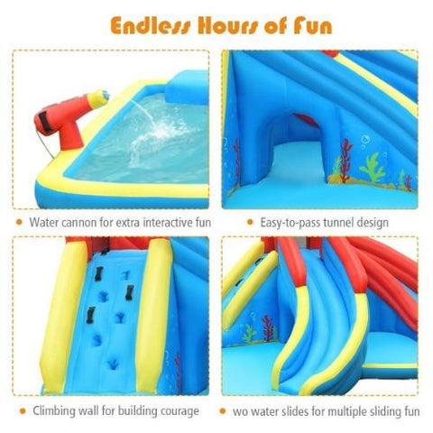 Inflatable Water Slide Crab Dual Slide Bounce House by Costway