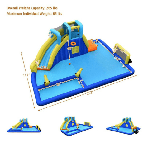 Costway Residential Bouncers Inflatable water slide jumping house wall climbing water gun splash pool by Costway Inflatable water slide jumping house wall climbing water gun pool