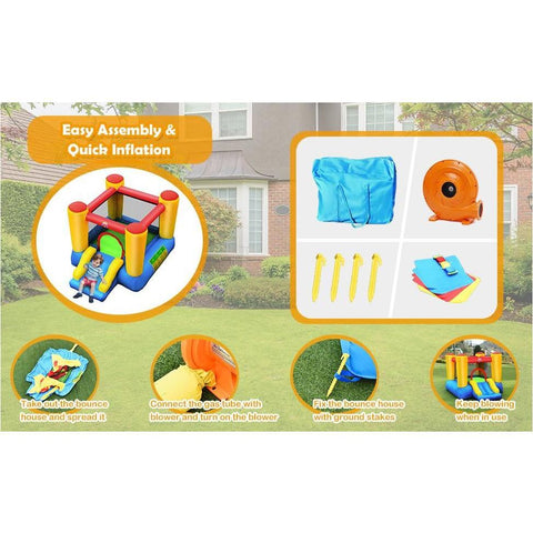 Costway Residential Bouncers Kids Inflatable Bounce House with Slide by Costway 759687369954 62047985 Kids Inflatable Bounce House with Slide by Costway SKU# 62047985