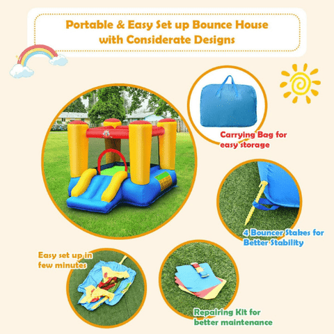 Costway Residential Bouncers Kids Inflatable Jumping Bounce House without Blower by Costway 709788288678 46305891 Kids Inflatable Jumping Bounce House w/o Blower by Costway 46305891