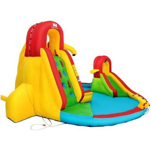 Costway Residential Bouncers Kids Inflatable Water Slide Park with Climbing Wall and Pool by Costway